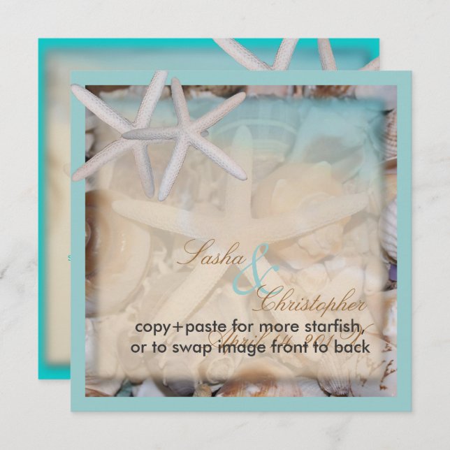 PixDezines UNDER THE SEA/STARFISH Invitations (Front/Back)