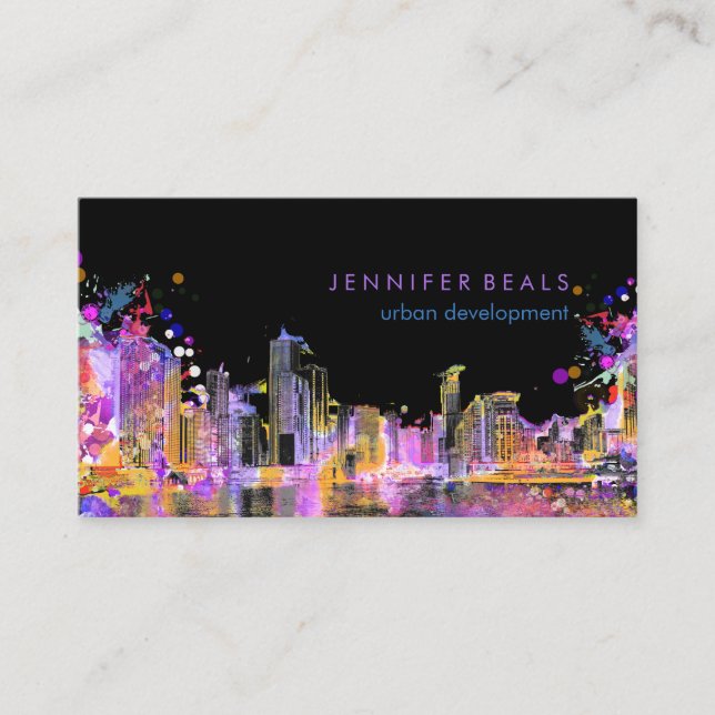 PixDezines urban grunge lakeshore colour run♥ Business Card (Front)