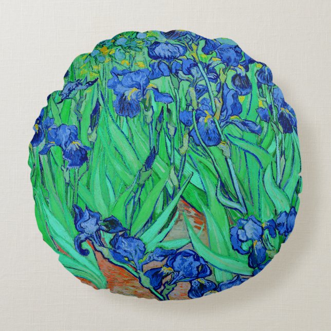 PixDezines van gogh iris/st. remy Round Cushion (Front)