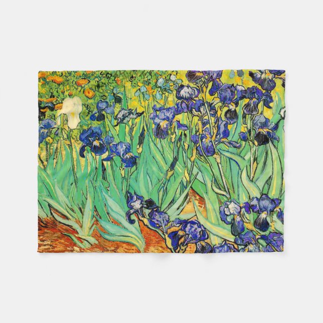 PixDezines van gogh/purple irises/st. remy Fleece Blanket (Front (Horizontal))