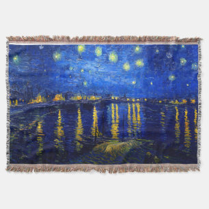 PixDezines Van Gogh starry night sur Rhone Throw Blanket