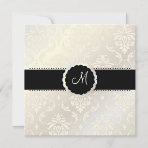 PixDezines Vendome Damask / Black + White Invitation