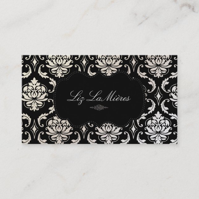 PixDezines Vendome Damask Business Card (Front)