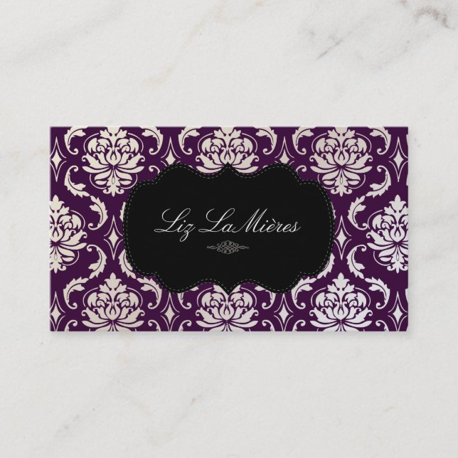 PixDezines Vendome Damask Business Card (Front)