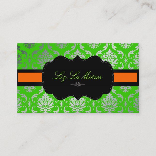 PixDezines Vendome Damask Business Card (Front)