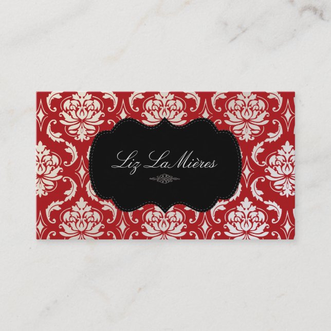 PixDezines Vendome Damask Business Card (Front)
