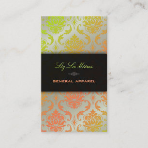 PixDezines vendome damask/citrus colour Business Card