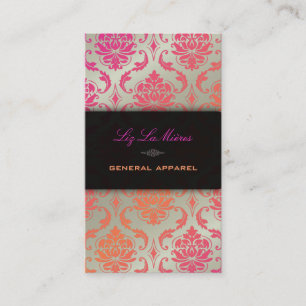 PixDezines vendome damask/sherbet colour Business Card