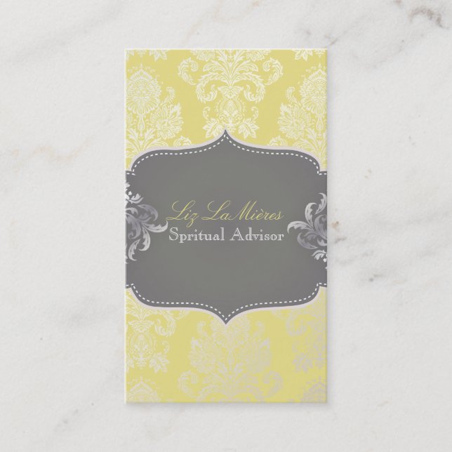 PixDezines Victorian Damask/DIY colour Business Card (Front)
