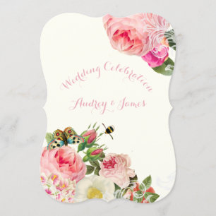 PixDezines victorian roses/peonies Invitation