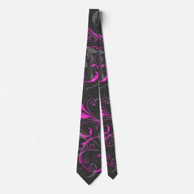 PixDezines Vine Swirls |DIY text+background colour Tie (Front)