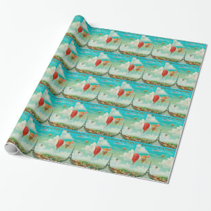 PixDezines vintage balloons/eiffel/paris Wrapping Paper