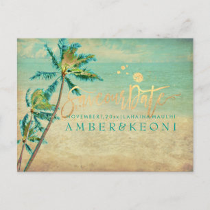 PixDezines Vintage Beach Save Date Photo Announcement Postcard