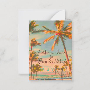 PixDezines Vintage Beach Scene Wishes + Advice Card