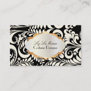 PixDezines vintage bellissimo damask Business Card