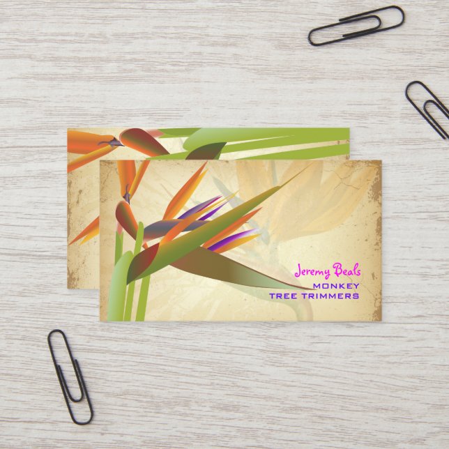 PixDezines vintage bird of paradise ♥♥♥ Business Card (Front/Back In Situ)