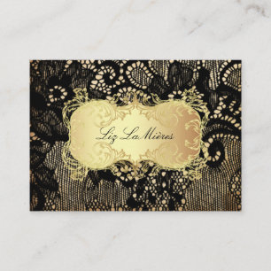 PixDezines VINTAGE BLACK LACE/FAUX PARCHMENT Business Card
