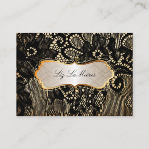 PixDezines VINTAGE BLACK LACE/FAUX PARCHMENT Business Card