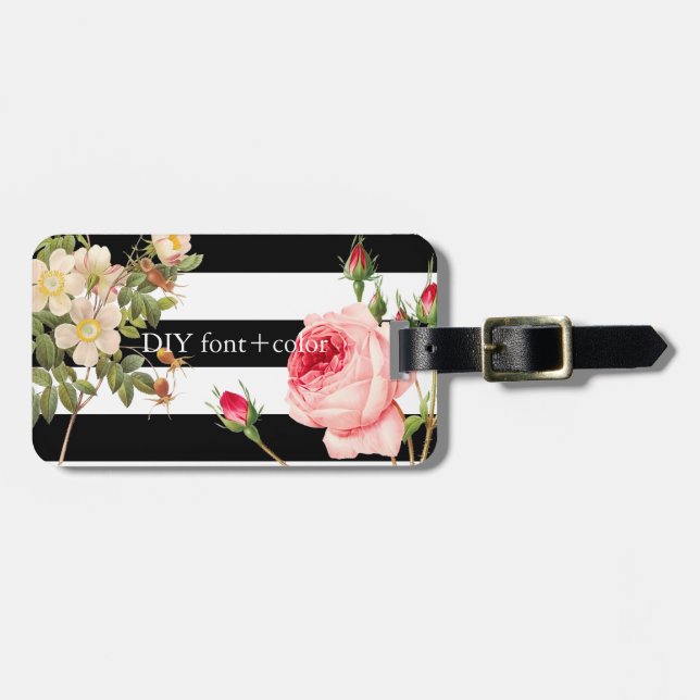 PixDezines Vintage Botanical Illustration Luggage Tag (Front Horizontal)