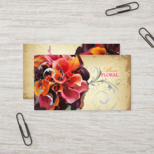 PixDezines vintage bouquet, florists/diy colours Business Card