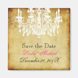 PixDezines Vintage Chandelier/ Save the Date Magnet