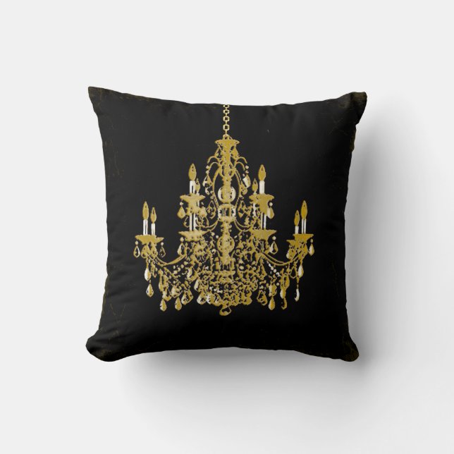 PixDezines vintage chandeliers/DIY background Cushion (Front)