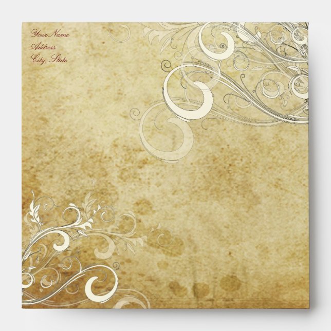 PixDezines vintage cream swirls Envelopes (Front)