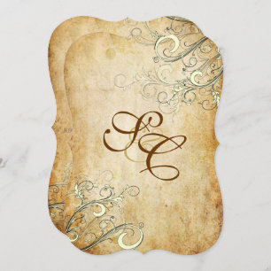 PixDezines VINTAGE CREAM SWIRLS/FAUX PARACHMENT Invitation