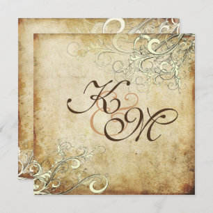 PixDezines VINTAGE CREAM SWIRLS/FAUX PARCHMENT Invitation