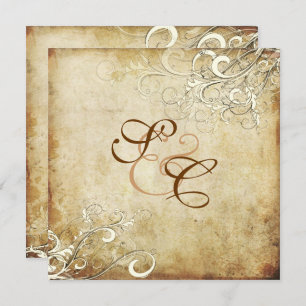 PixDezines VINTAGE CREAM SWIRLS/Faux Parchment Invitation