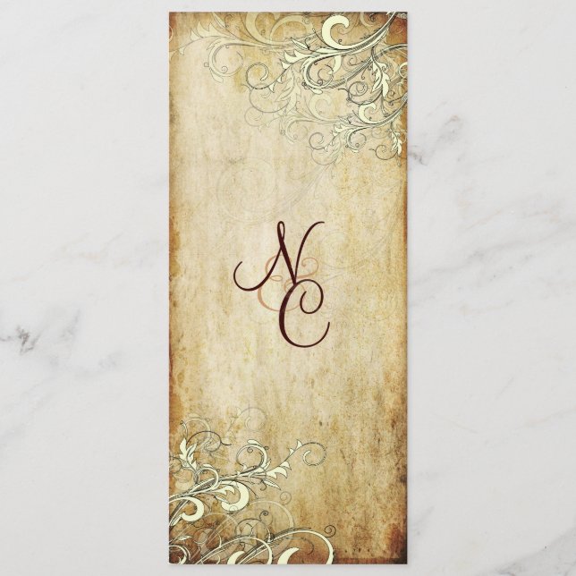 PixDezines vintage cream swirls wedding programs Programme (Front)