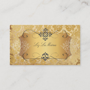 PixDezines vintage desiree lace damask/parchment Business Card