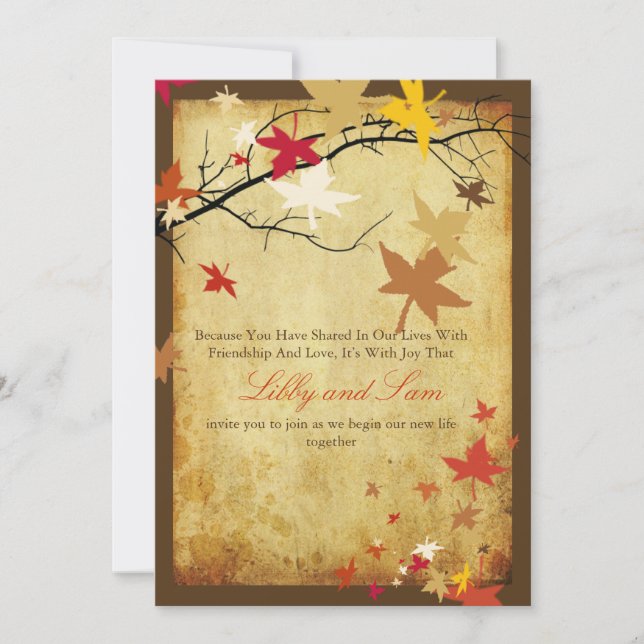 PixDezines vintage fall invitations/maple leaves Invitation (Front)
