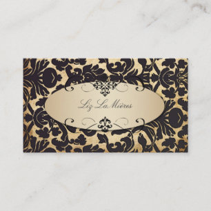 PixDezines vintage flora damask/faux parchment Business Card