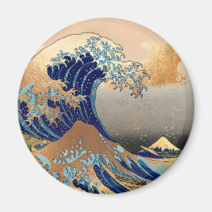 PixDezines Vintage, Great Wave, Hokusai 葛飾北斎の神奈川沖浪 Magnet