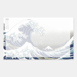 PixDezines Vintage, Great Wave, Hokusai 葛飾北斎の神奈川沖浪 Rectangular Sticker