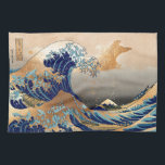 PixDezines Vintage, Great Wave, Hokusai 葛飾北斎の神奈川沖浪 Tea Towel<br><div class="desc">PixDezinves Vintage of Japanese art with faux gold accent. The Great Wave of Kanagawa is one of the most seen worldwide. The artist,  Hokusai,  1832 (Edo Period). Depicting okinami as the great waves,  NOT tsunami.  Digitally enhanced by PixDezines.
Copyright © 2008-2014 PixDezines.com™ and PixDezines™ on zazzle.com</div>