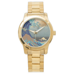 PixDezines Vintage, Great Wave, Hokusai 葛飾北斎の神奈川沖浪 Watch