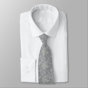 PixDezines Vintage Grey Toile Roses  Tie