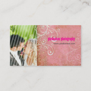 PixDezines Vintage Grunge Damask / Pink Business Card