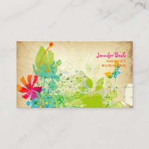 PixDezines Vintage Grunge Floral ♥♥♥♥ Business Card
