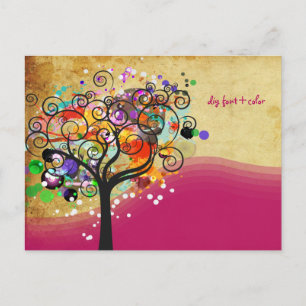 PixDezines vintage grunge tree trimmers/marketing Postcard