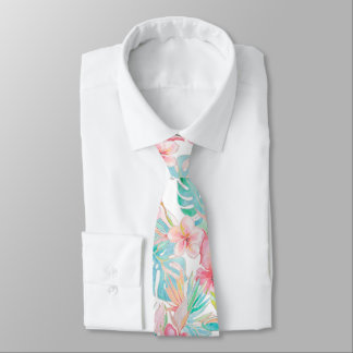 PixDezines Vintage H2 Hawaii Floral Foliage Tie