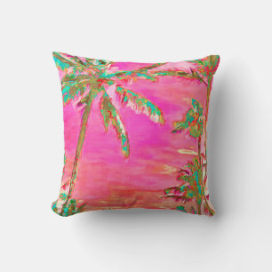 PixDezines Vintage Hawaii Beach/Coral/Teal Cushion