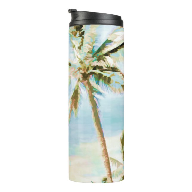 PixDezines Vintage Hawaiian Beach/Blue Thermal Tumbler (Rotated Right)