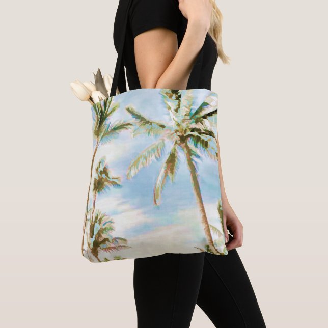PixDezines Vintage Hawaiian Beach/Blue Tote Bag (Close Up)