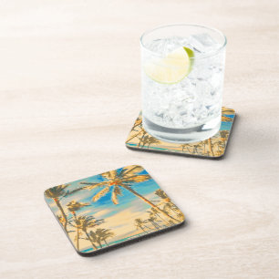 PixDezines vintage hawaiian beach Coaster
