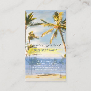 PixDezines vintage hawaiian beach scene Business Card