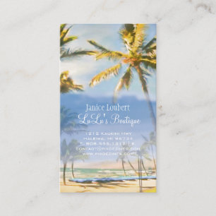 PixDezines Vintage Hawaiian Beach Scene Business Card