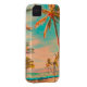 PixDezines Vintage Hawaiian Beach Scene/teal Case-Mate iPhone Case (Back/Right)